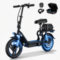 Adult Electric Scooter with Seat & Basket —  20 Miles Range